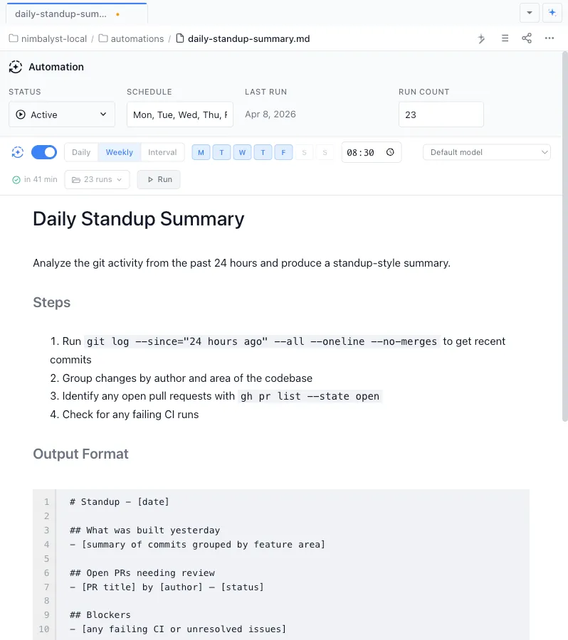 Schedule-based triggers