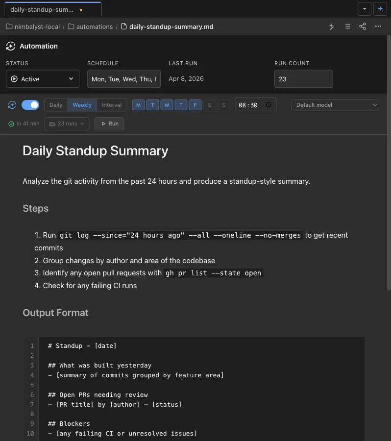 Schedule-based triggers