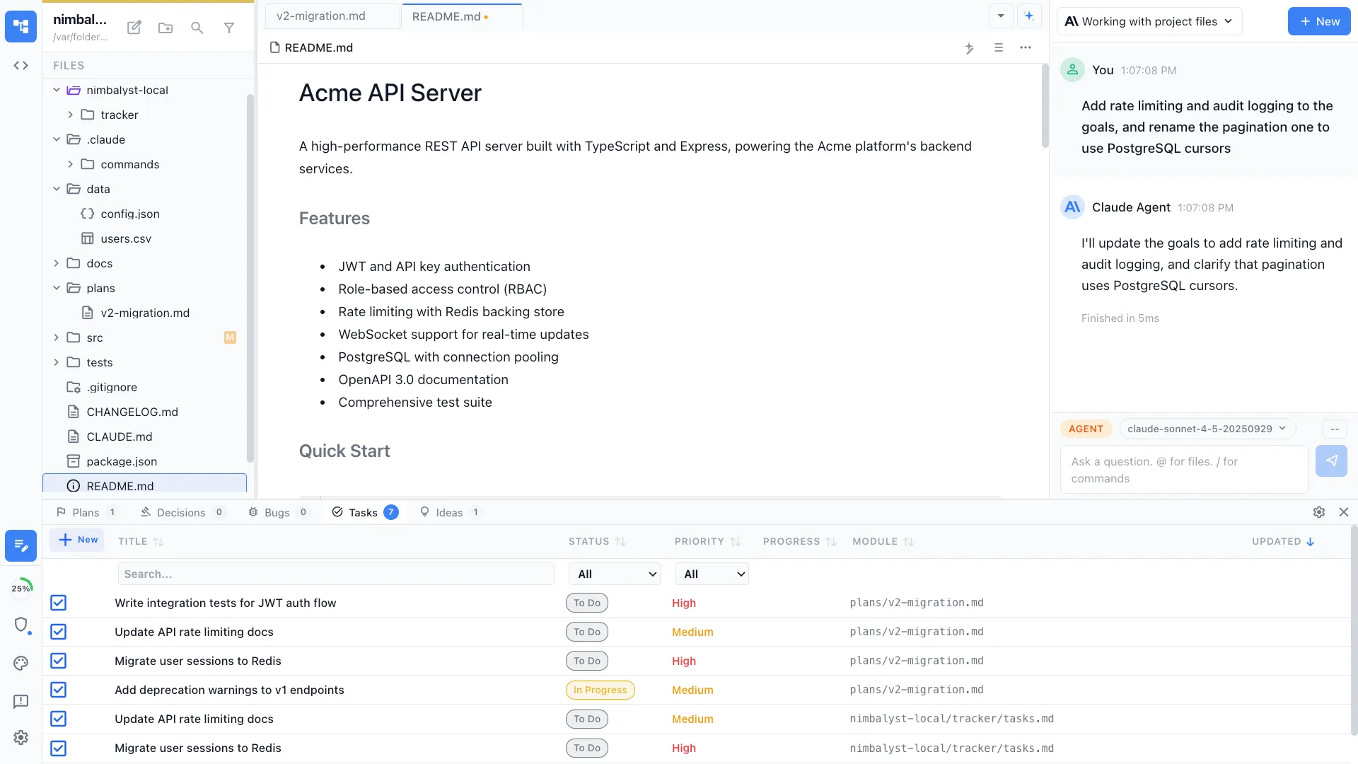 File tree and navigation