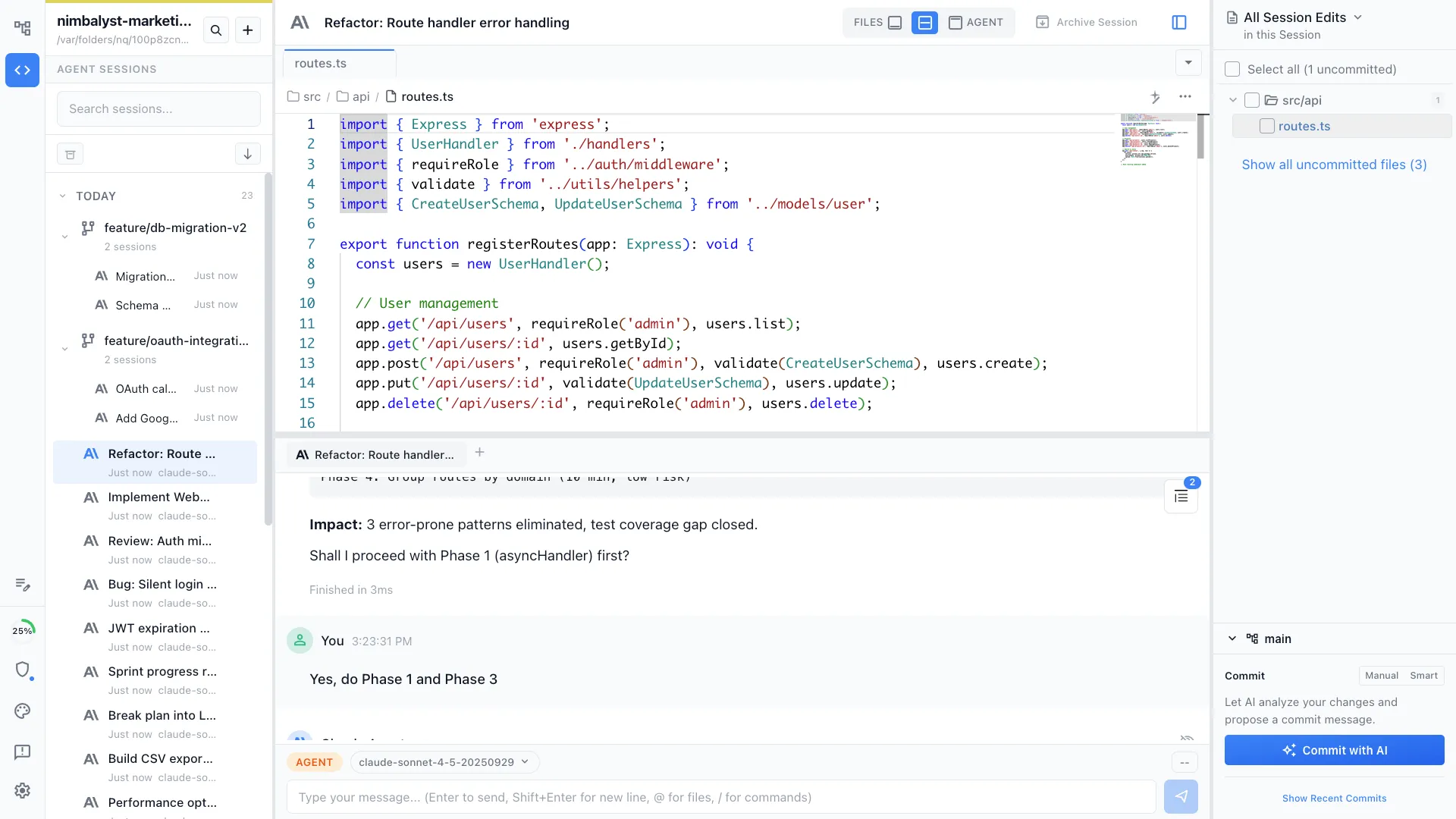 Tie sessions to files and files to sessions
