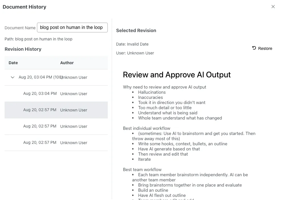 Red and green diff view in Nimbalyst showing AI changes ready for approval